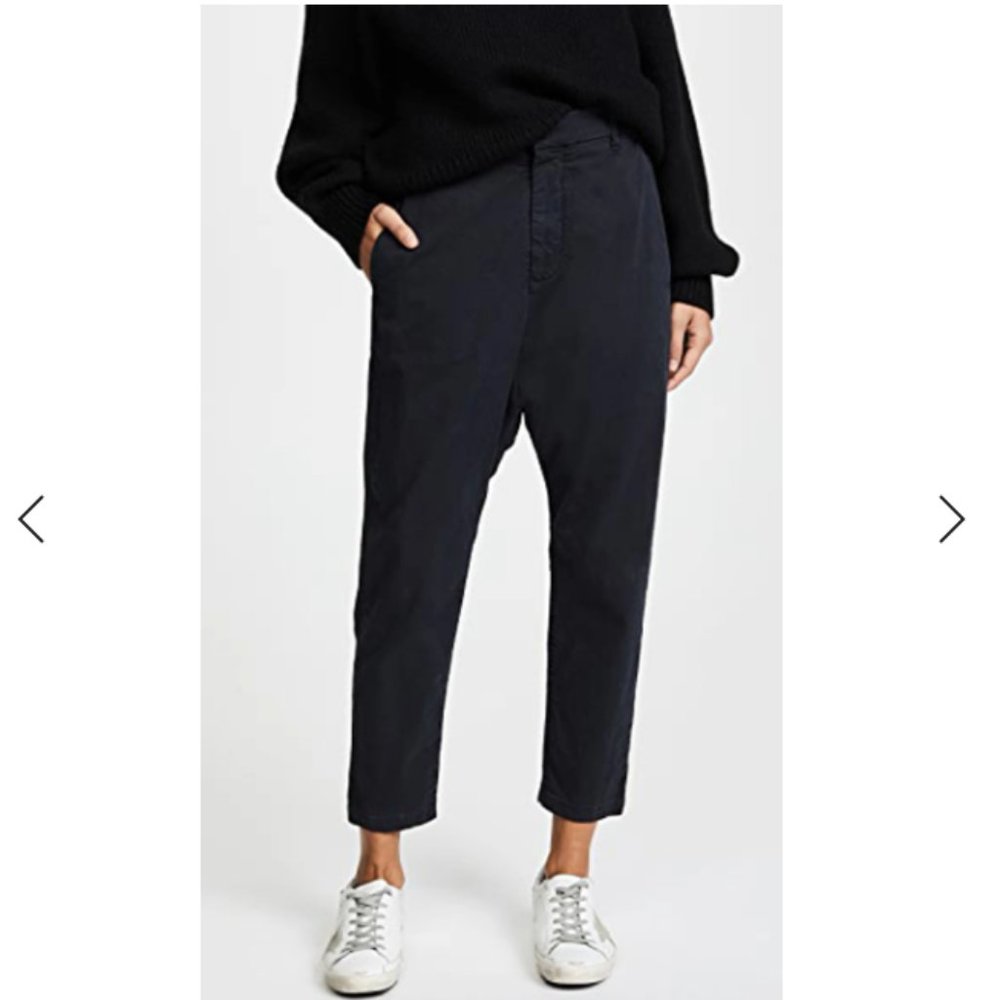 Nili Lotan Paris Pants Size 4 Jet Black Drop Crotch Baggy Trousers